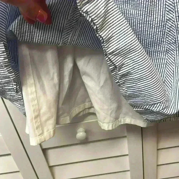 Talbots Striped Seersucker A-Line Skirt Size 14 Blue & White - Picture 5 of 6